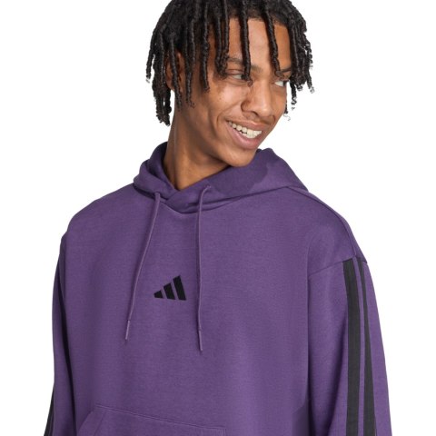 Bluza męska adidas Essentials 3-Stripes Fleece fioletowa JX0740