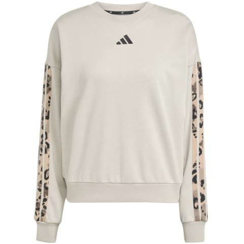 Bluza damska adidas Animal Print 3-Stripes French Terry Sweatshirt kremowa JM1836 Bluza damska adidas Animal Print 3-Stripes French Terry Sweatshirt kremowa JM1836