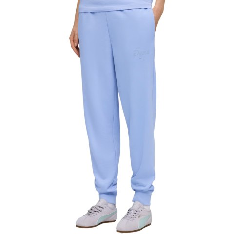 Spodnie damskie Puma ESS Script Comfort niebieskie 691763 60
